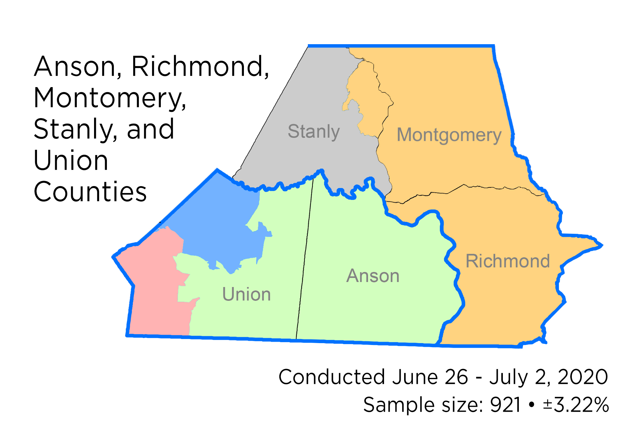 Map of the region East of Charlotte